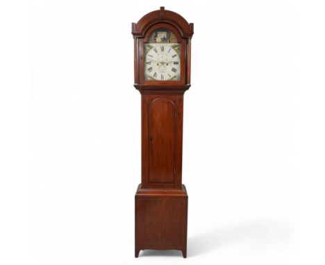 Philip Hamilton of Congleton - Mid 19th century 8-day mahogany longcase clock with an arch topped hood and break arch door be