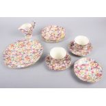 A James Kent "Du Barry" pattern floral decorated part teaset