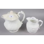 An early 19th century Don Pottery tisaniere and cover with cream stoneware body moulded daisy heads,