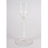 An air twist stem moulded glass ogee wine, 6" high