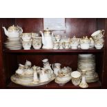 A Noritake 44318 pattern part combination service, comprising three coffee pots, a cheese dish,