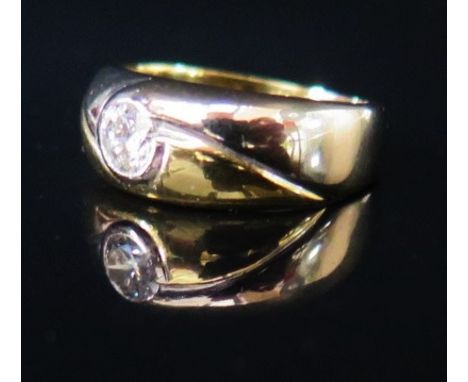 A .750 Gold and Diamond Gypsy Ring, size K, 5.6 g