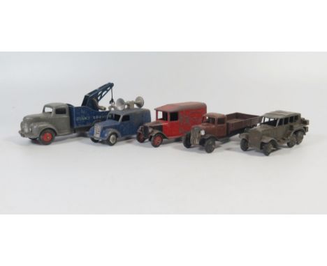 Dinky 152b Reconnaissance Car, 34b Royal Mail Van, 492Loud Speaker Van, 25x Commer Breakdown and one damaged