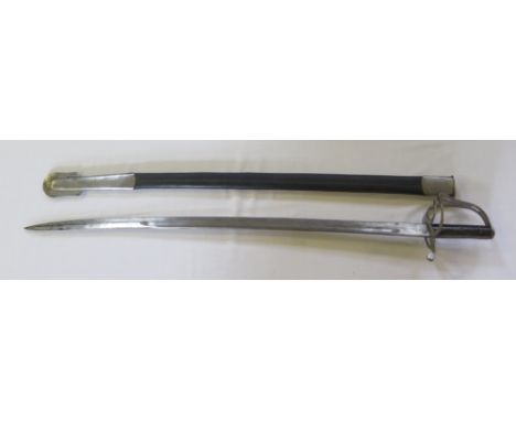 An Indian Rodwell & Co P1853 Saber Type Sword the guard stamped N.S. BDA with scabbard, blade 83 cm overall 96 cm