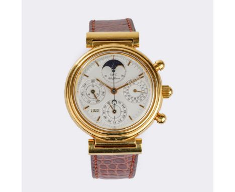 IWC - International Watch Co. Herren-Armbanduhr 'Da Vinci Perpetual Calendar' mit Mondphase. 18 kt. GG, gest., Automatik, Ref