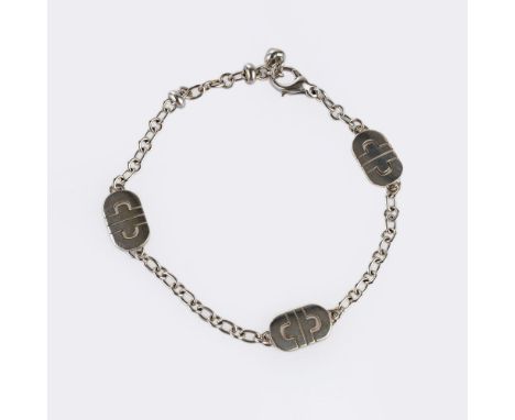 Bulgari. Armband 'Parentesi'. 18 kt. Gold, gest., rhodiniert, MZ: Bulgari. Runde und ovale Kettenglieder mit 3 Emblemen (19,5