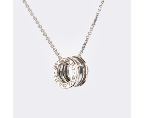 Bulgari. B Zero1 Anhänger an Kette. 18 kt. WG, num. FN489P, Kette und Anhänger gest., MZ: Bulgari, Ref. CN 851448 und CL 8505
