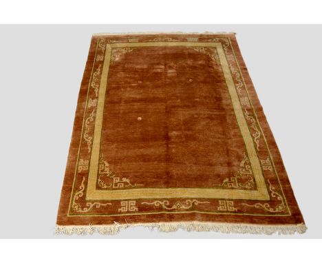 Tibetan carpet in a soft palette, Nepal, mid-20th century, 11ft. 2in. x 8ft. 2in. 3.40m. x 2.49m. 