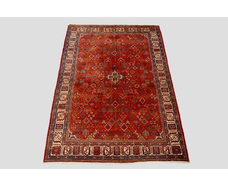 Joshaghan carpet, south central Persia, about 1940s-50s, 10ft. 6in. x 7ft. 4in. 3.20m. x 2.24m. Slight wear in places. 