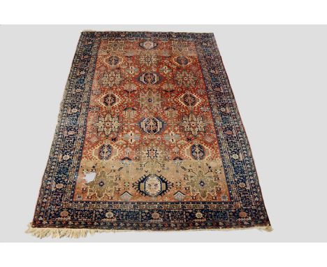 Karaja carpet, Heriz area, north west Persia, early 20th century, 10ft. 10in. x 7ft. 2in. 3.30m. x 2.18m. Overall wear; large