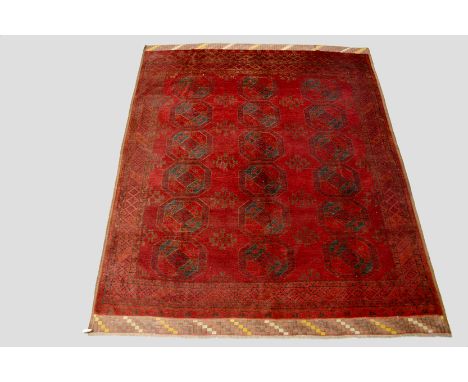 Good Ersari Turkmen gulli-gul carpet, north east Afghanistan, about 1920s-30s, 10ft. 3in. x 8ft. 5in. 3.12m. x 2.56m. Some ar