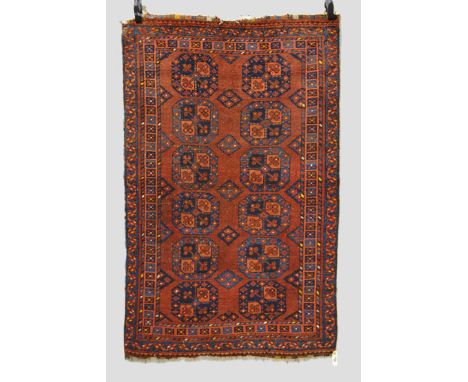 Two Ersari Turkmen rugs, north east Afghanistan, circa 1930s-40s, the first with two columns of six gulli-guls, 5ft. x 3ft. 2