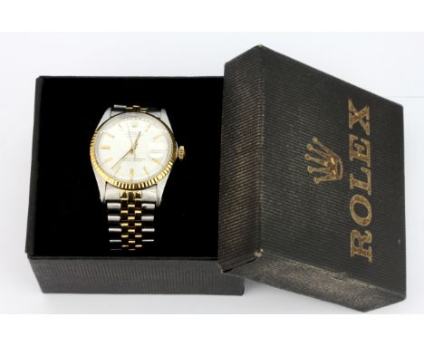A gent's vintage mid size bi-metal Rolex Oyster Perpetual Datejust chronometer wristwatch with 6251H (Jubilee fold-over) stra