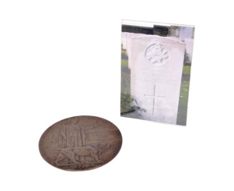 An original WWI First World War Death Plaque / Commemorative Plaque for one Robert John Jarvis. KIA during the first few days