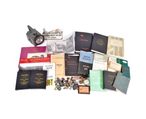 Railwayana - a collection of station masters / conductors personal effects to include; GWR & BR whistles, Ingersoll Triumph p