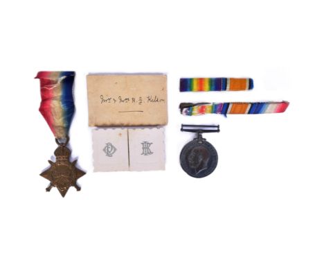 WWI First World War Medals - 1914-15 Star awarded to one 14700 Private Hubert J. Kelson and War Medal awarded to one 5066 Pri