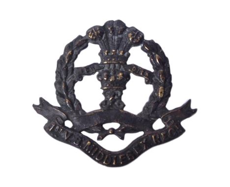 A WWI First World War 1st Volunteer Battalion (The Middlesex Regiment) cap badge.
