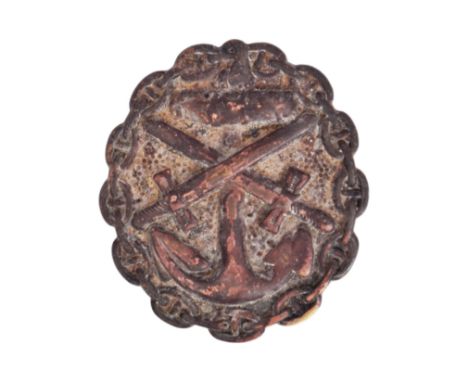 A WWI First World War German Kriegsmarine wound badge. A third class example representing iron. Awarded for receiving 1-2 wou