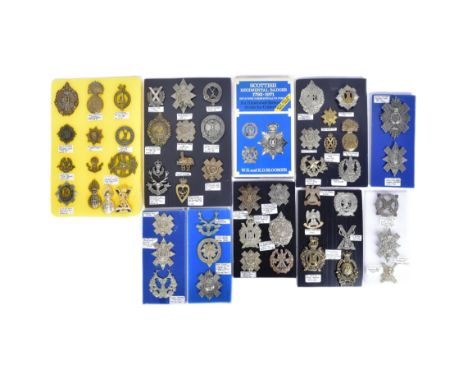 A collection of WWI First and WWII Second World War (and other) regimental cap badges of largely Scottish interest to include