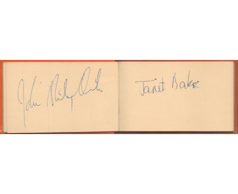 Vintage Autograph Book Containing 34 Great Signatures from the Opera. Signatures include Janet Baker, Steuart Bedford, James 