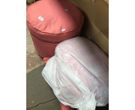 Pouffe, cushions and curtains 