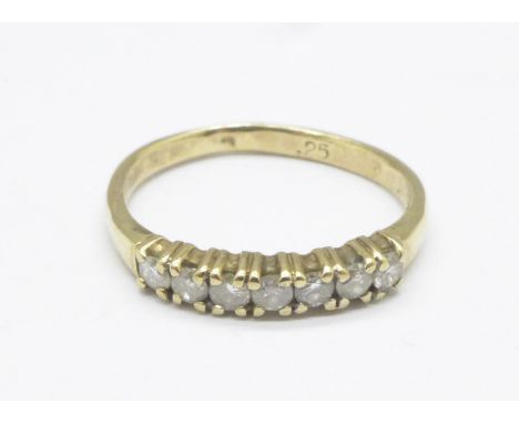 A 9ct gold and diamond ring, 0.25ct diamond weight, 1.4g, K