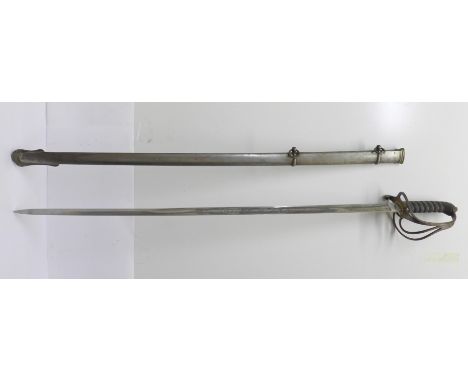 A 19th Century Royal Artillery sword with metal scabbard