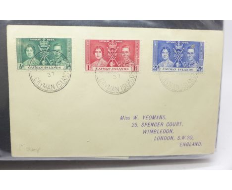 Stamps; an album of King George VI Commonwealth first day covers and commercial mail
