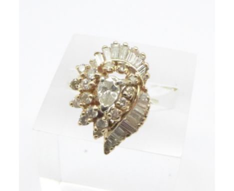 A 14ct gold and diamond ring, the shank stamped 585, 5.8g, N