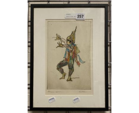 SIGNED ETCHING - BALINESE DANCER