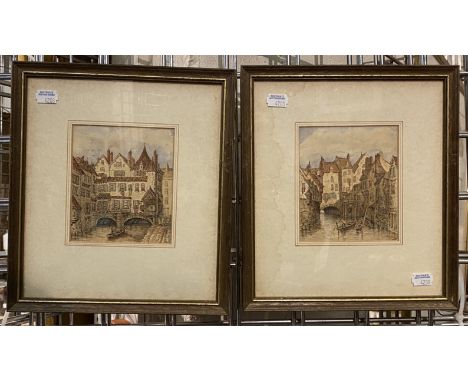 PAIR OF RICHARD HAMILTON WATERCOLOUR  11.5CM  X 135.CM - FRAMED 25CM X 28CM A/F