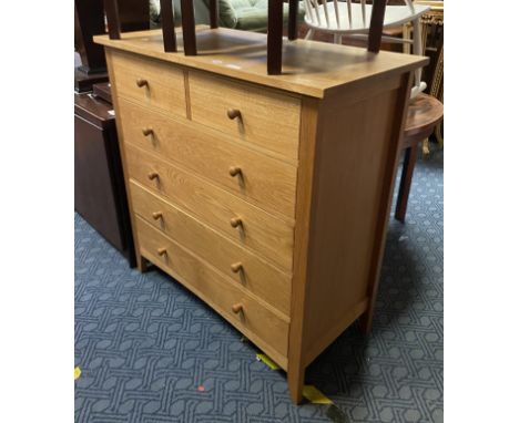 LIGHT OAK SIX DRAWER CHEST