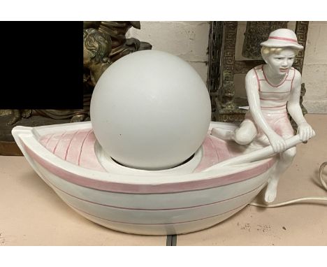 BESSANO MID 1960S PORCELAIN ITALIAN BALL LIGHT - 23.5 CMS (H) APPROX