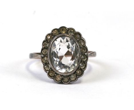 A yellow metal dress ring, approx uk size K 