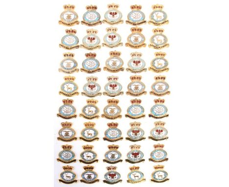 Forty gilt and enamel Royal Air Force badge blanks (no pins to reverse), including 10 x Support Command Royal Air Force, 10 x