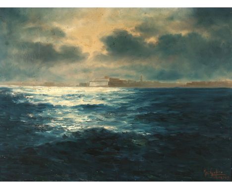 Joseph Galea (?) (Maltese 1904-1985) - Seascape - signed &amp; dated 1929 lower right, oil on canvas, framed, 66 by 51cms (26