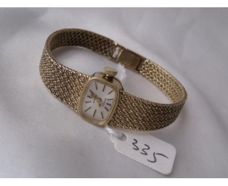 A ladies 9ct Rotary wrist watch on  9ct mesh strap        