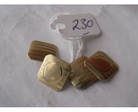 A pair of square vintage 10k cufflinks 3.8g    
