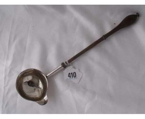 A Georgian toddy ladle with turned wooden handle  11” long Lon 1744       