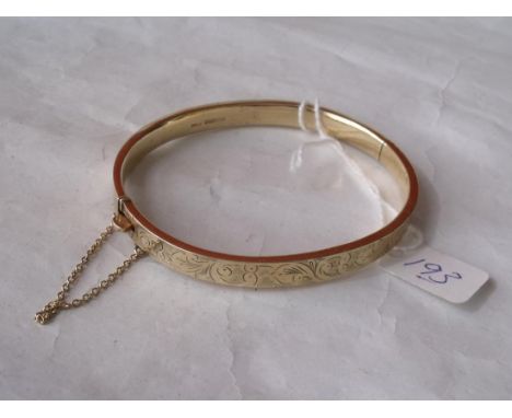 A hinged 9ct ladies bangle 9.6g inc     