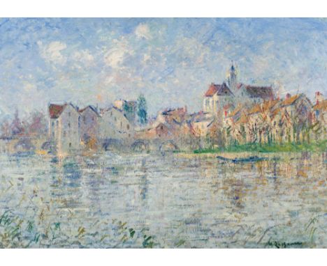 Gustave Loiseau 1865–1935  Moret-sur-Loing,  Öl auf Leinwand unten rechts Signatur-Stempel G. Loiseau 65,4 x 92 cm  Provenien