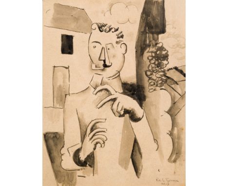 Roger de la Fresnaye 1885–1925  Le permissionnaire, 1917 Tuschfeder und Tuschpinsel auf Papier unten rechts signiert und dati