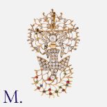 A Paste St Esprit Brooch / Pendant in yellow gold, the articulated body comprising a ribbon and