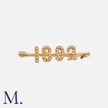 An Victorian Jubilee Brooch in yellow gold, with pearl-set '1892' celebrating 55 years of Queen