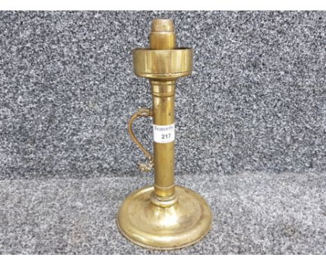 A trench art brass candlestick