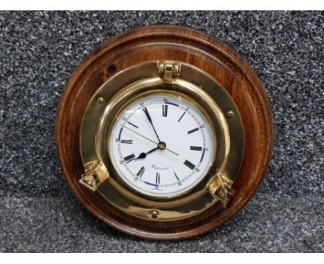 Porthole Clock Brass 23cm - World Of Decor