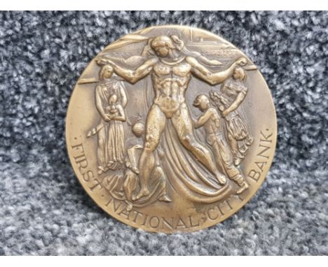 Bronze Medallion commemorating 150 years of service by the first national city bank New York 1812-1962