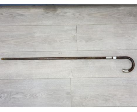 A silver mounted bamboo walking stick