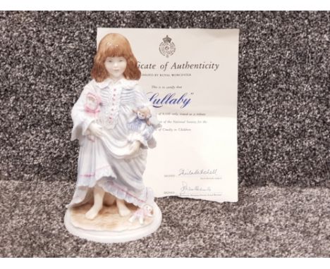 Limited edition Royal Worcester young girl figurine titled Lullaby with certificate of authenticity