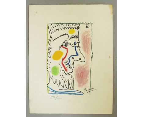 Pablo Ruiz Picasso (1881-1973)-graphic, Portrait of a man, dated in the stone 16.5.1984, signed and numbered 594/600, on pape